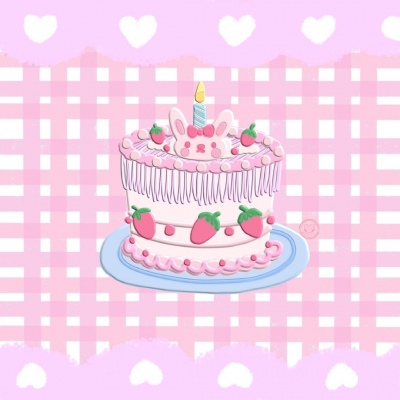 可爱蛋糕手绘插画头像