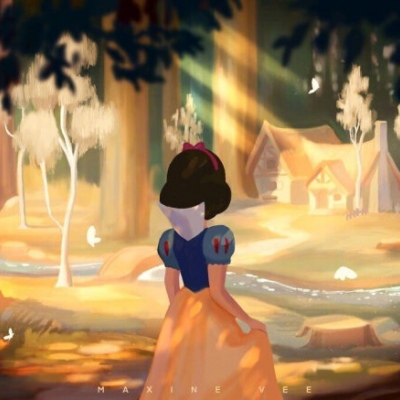 迪士尼公主背影