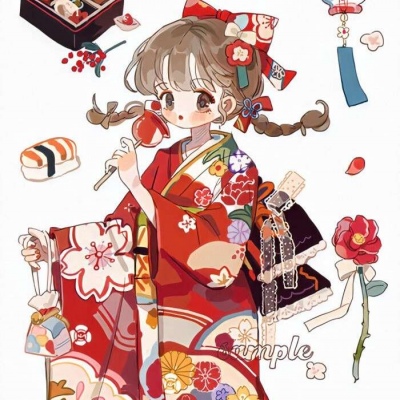 古风精致可爱七人团头