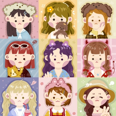 小颖α 九人可爱闺蜜团头 图源微博 作者@玻璃甜片