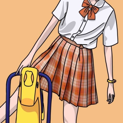 唐崎夜雨 jk女孩的手绘头像 画师：画jk的脑虎