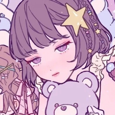 江孑 可爱手绘卡通少女人物闺蜜头像