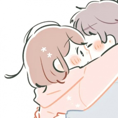 二兽 一对两张情侣恩爱简笔画治愈系头像