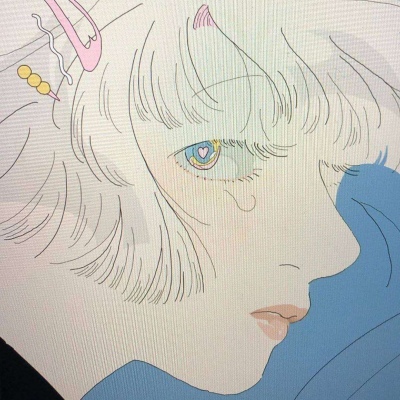 奶酪 意境手绘插图头像 总有一人会愿意为你爬上月亮.