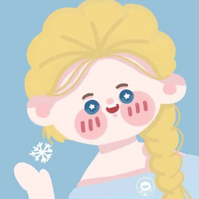 江孑 可爱迪士尼公主手绘卡通简笔画头像 via：奶盖小社